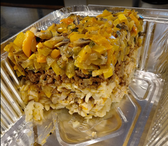 Two-meat, stir-fry casserole